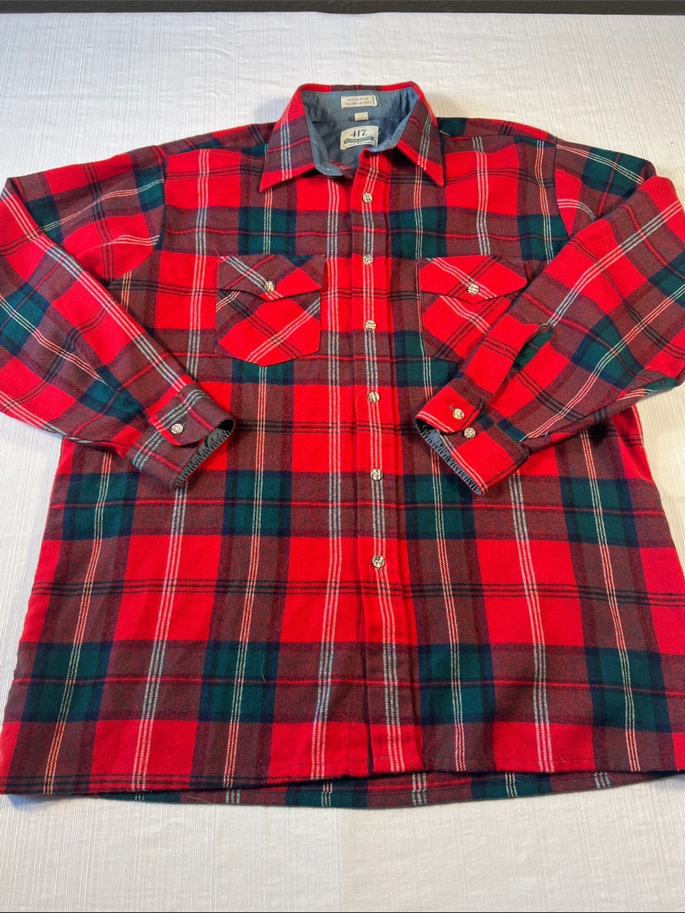 Van Heusen Red and Green Plaid Button-Down Shirt